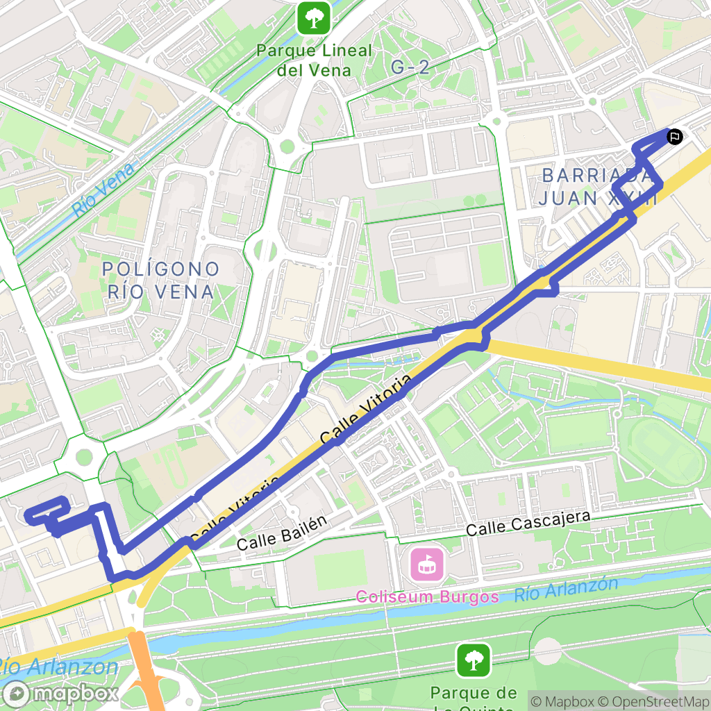 Burgos : carte du parcours de randonnée - Spain