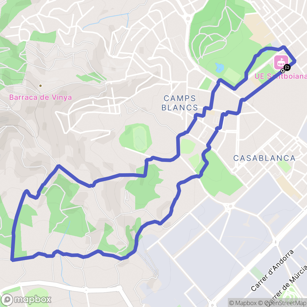 Sant Boi de Llobregat : carte du parcours de randonnée - Spain