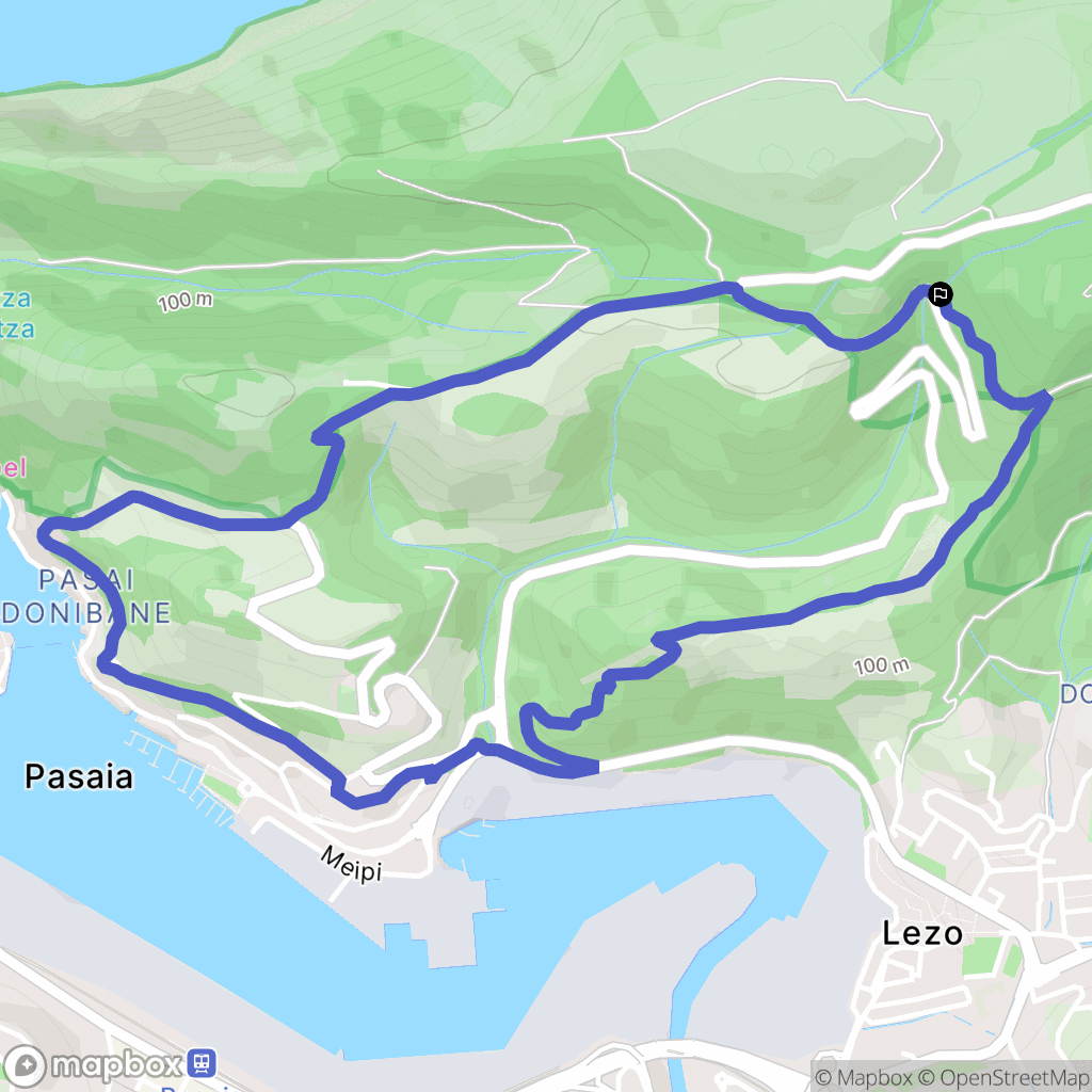 Pasaia : carte du parcours de randonnée - Spain