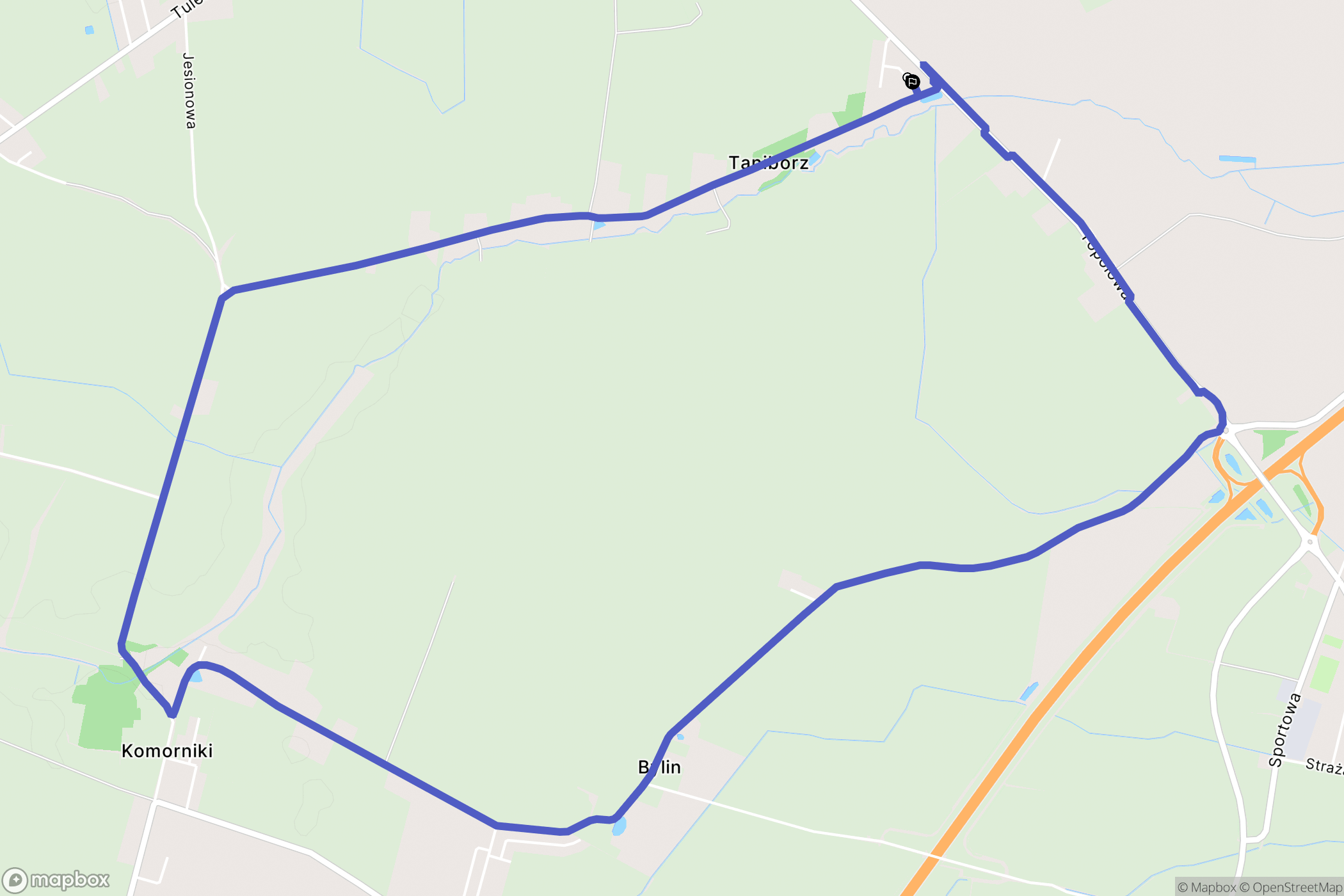 Tanibórz: mapa trasy - Poland