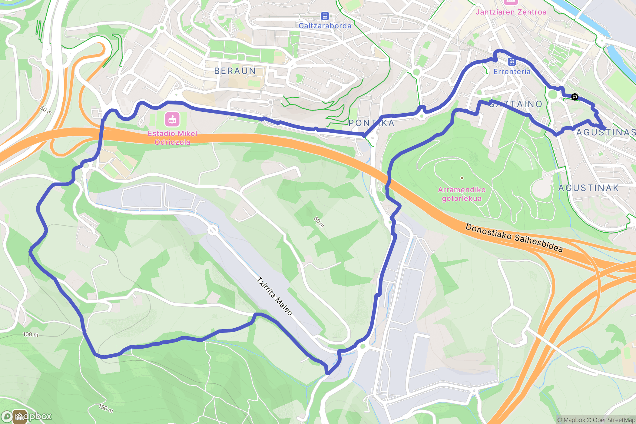 Errenteria : carte du parcours de randonnée - Spain