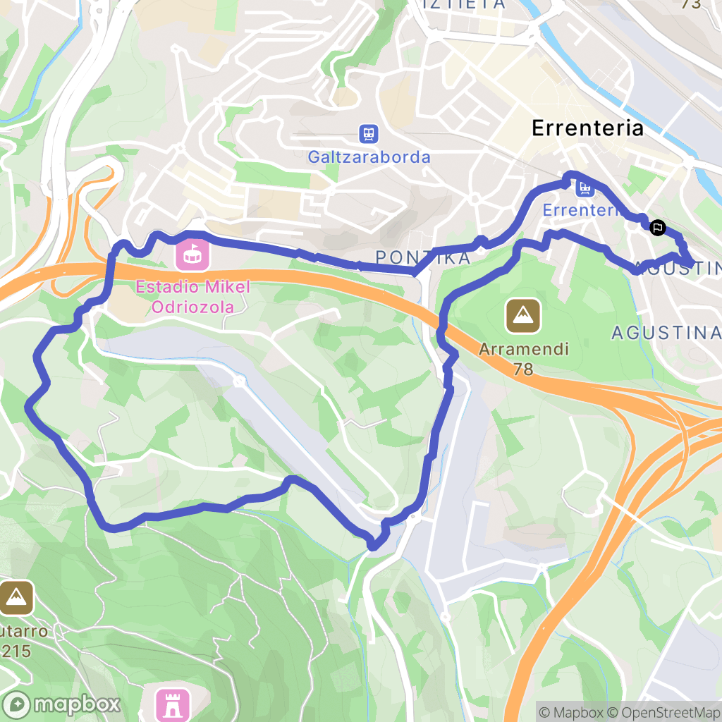 Errenteria : carte du parcours de randonnée - Spain