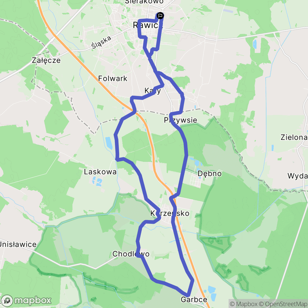 Rawicz: mapa trasy - Poland