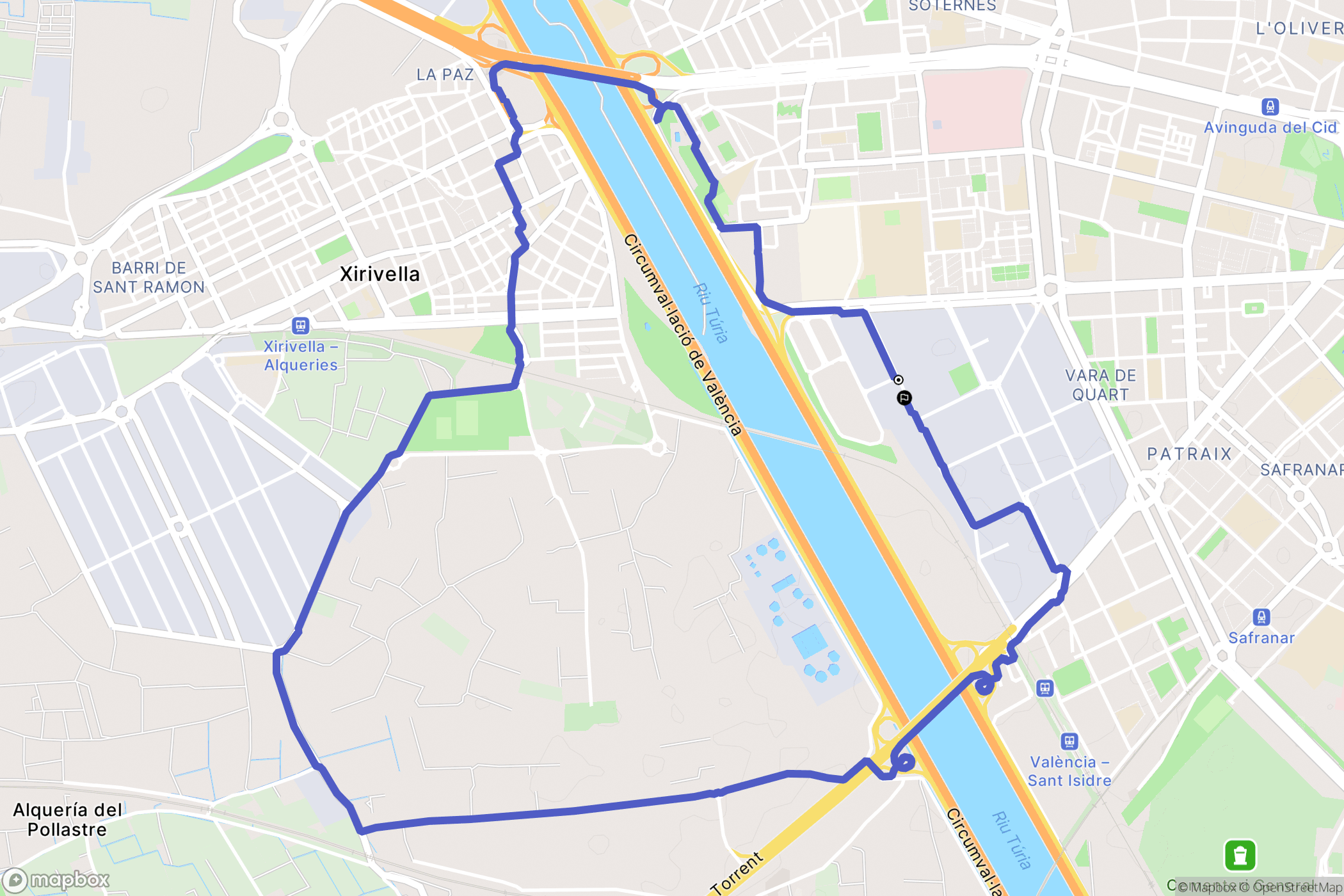 València : carte du parcours de randonnée - Spain