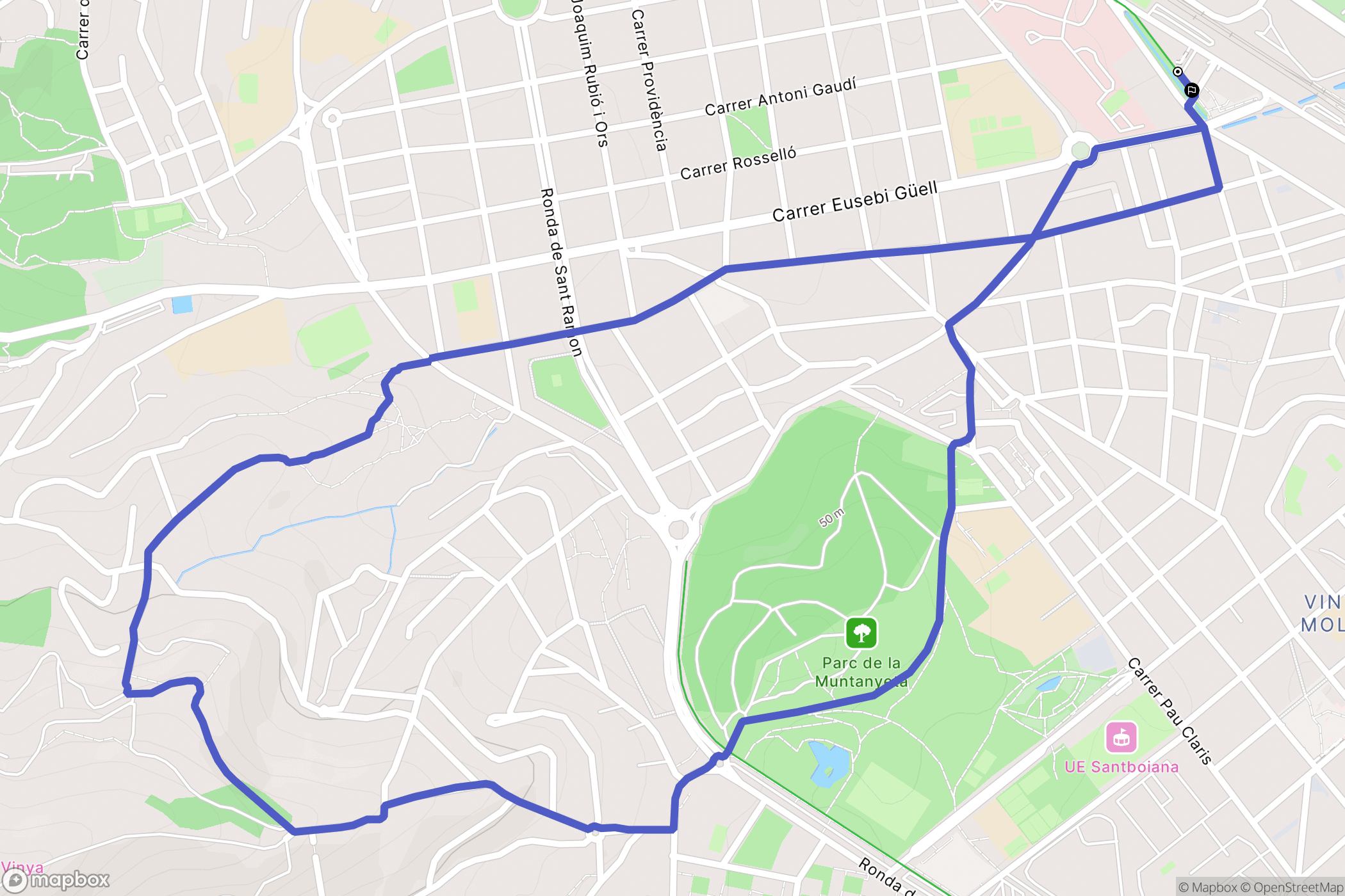 Sant Boi de Llobregat : carte du parcours de randonnée - Spain