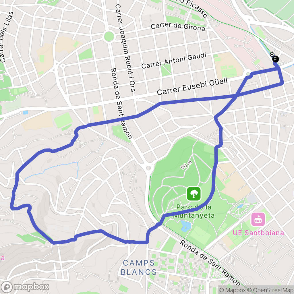 Sant Boi de Llobregat : carte du parcours de randonnée - Spain