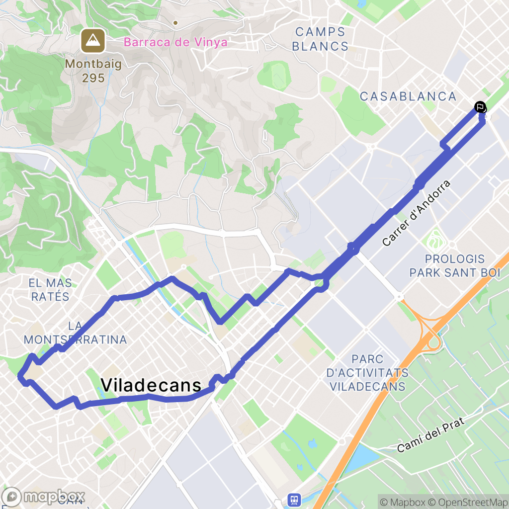 Sant Boi de Llobregat : carte du parcours de randonnée - Spain