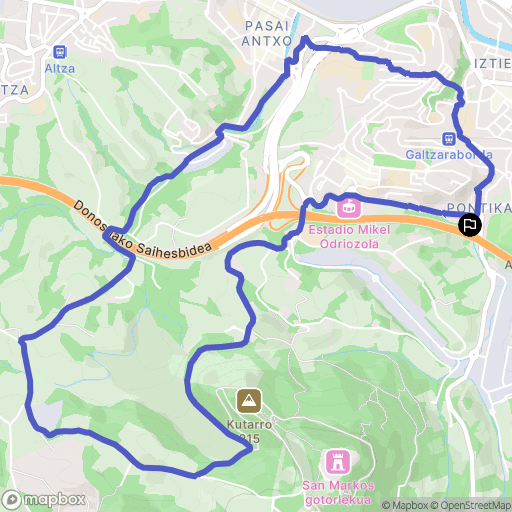 Errenteria : carte du parcours de randonnée - Spain
