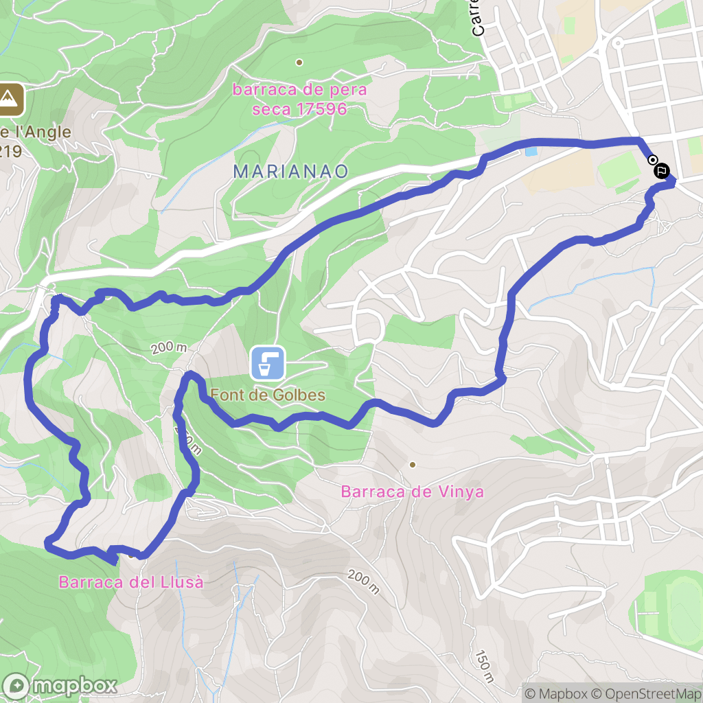 Sant Boi de Llobregat : carte du parcours de randonnée - Spain