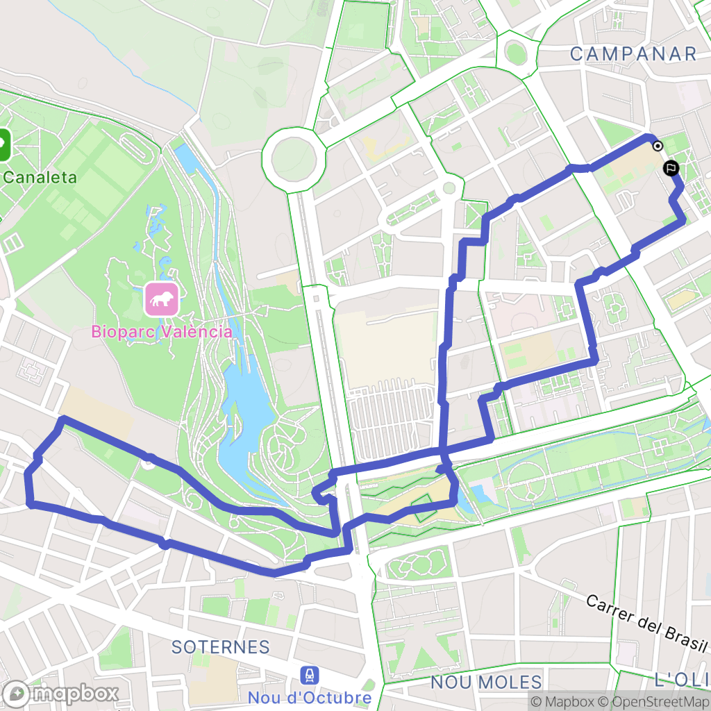 València : carte du parcours de randonnée - Spain