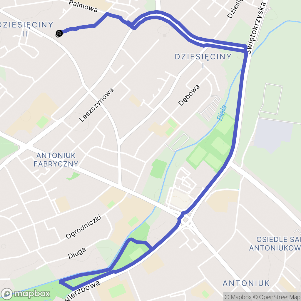 Białystok: mapa trasy - Poland