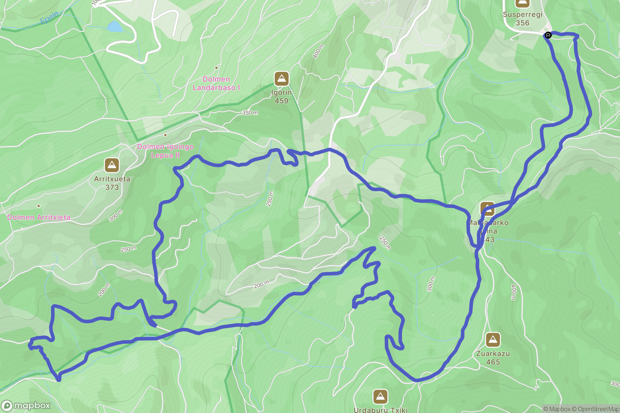 Errenteria : carte du parcours de randonnée - Spain