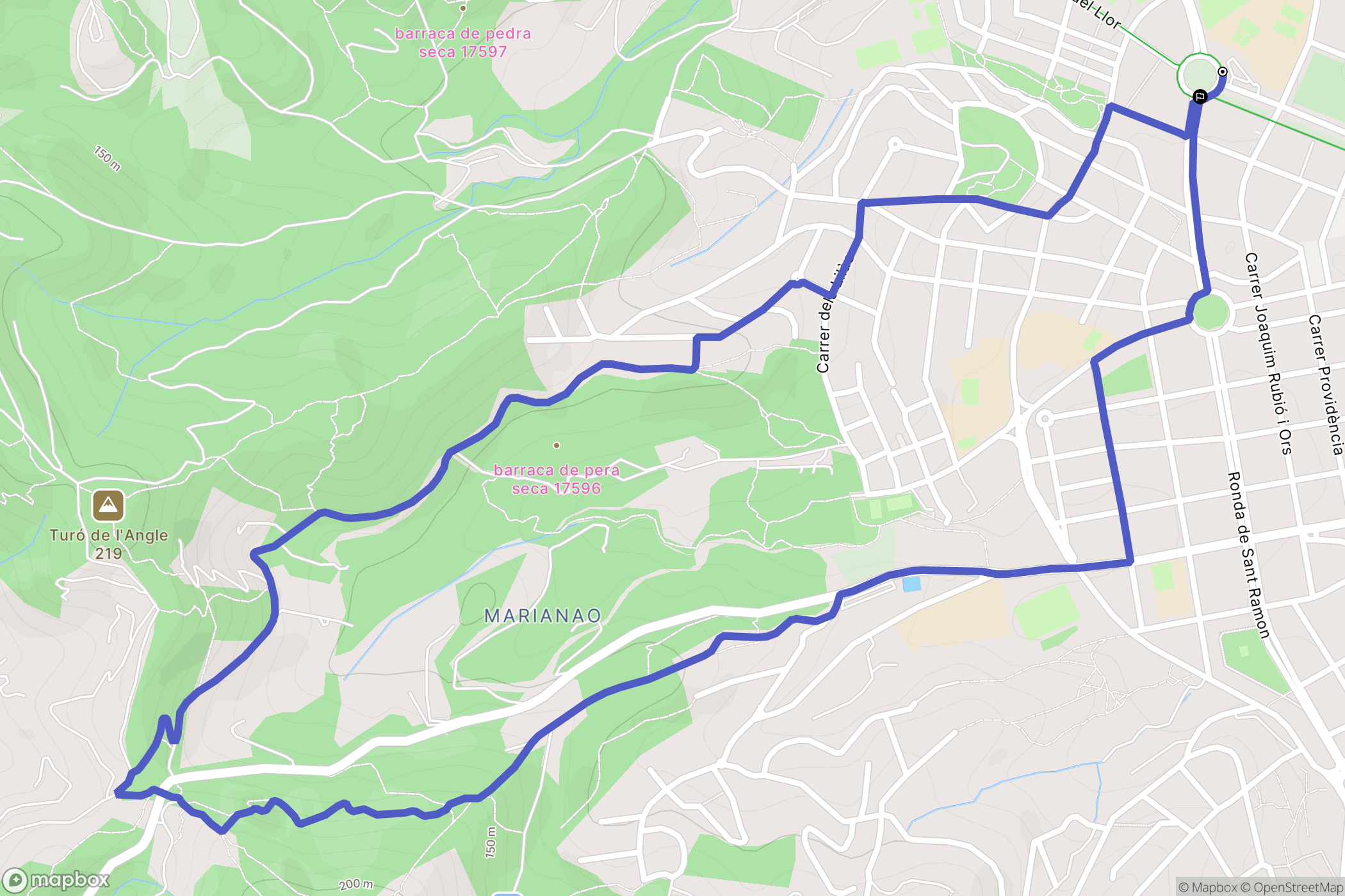Sant Boi de Llobregat : carte du parcours de randonnée - Spain