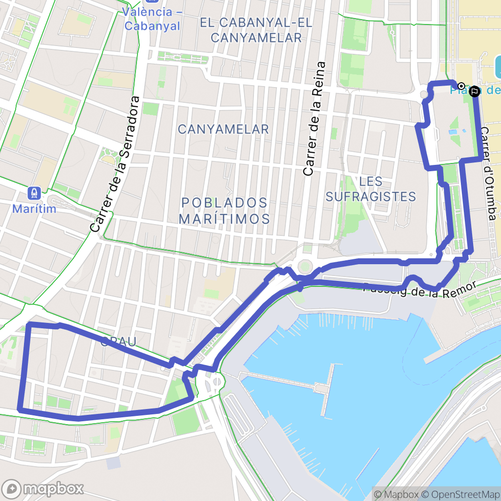 València : carte du parcours de randonnée - Spain