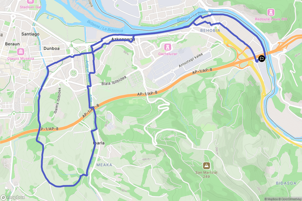 : carte du parcours de randonnée - Spain