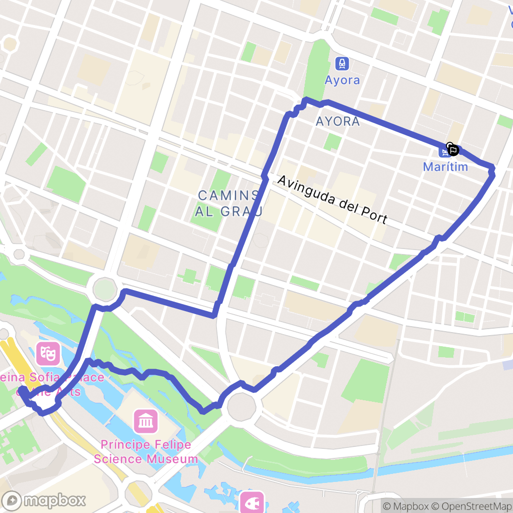 València : carte du parcours de randonnée - Spain