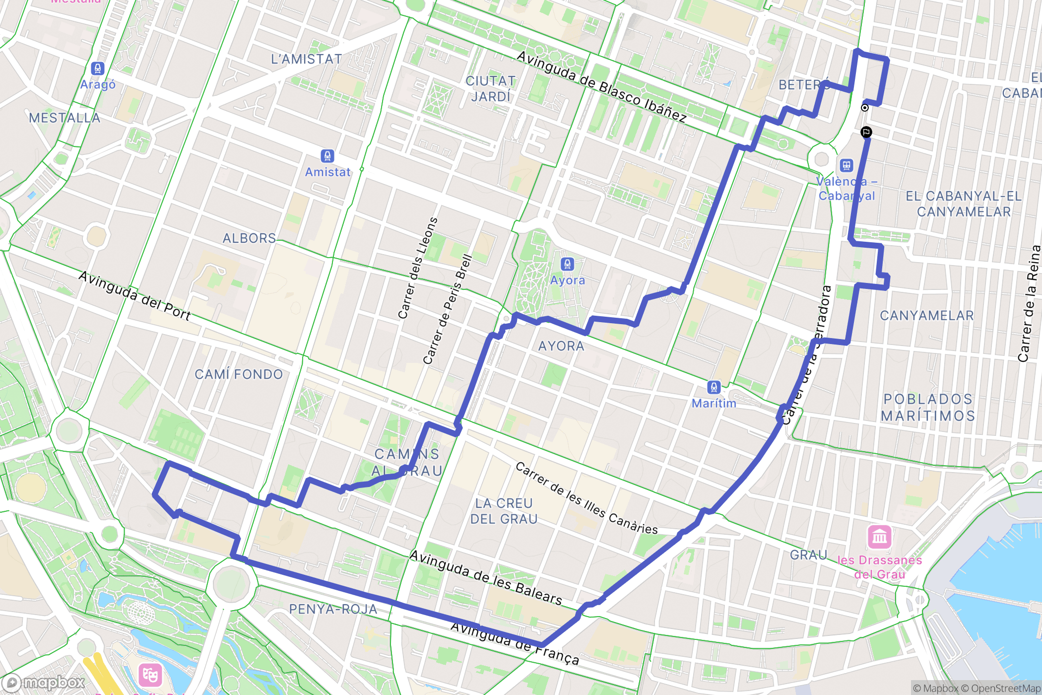 València : carte du parcours de randonnée - Spain