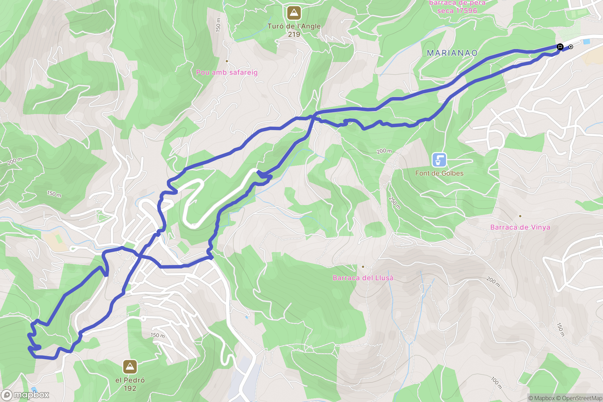 Sant Boi de Llobregat : carte du parcours de randonnée - Spain