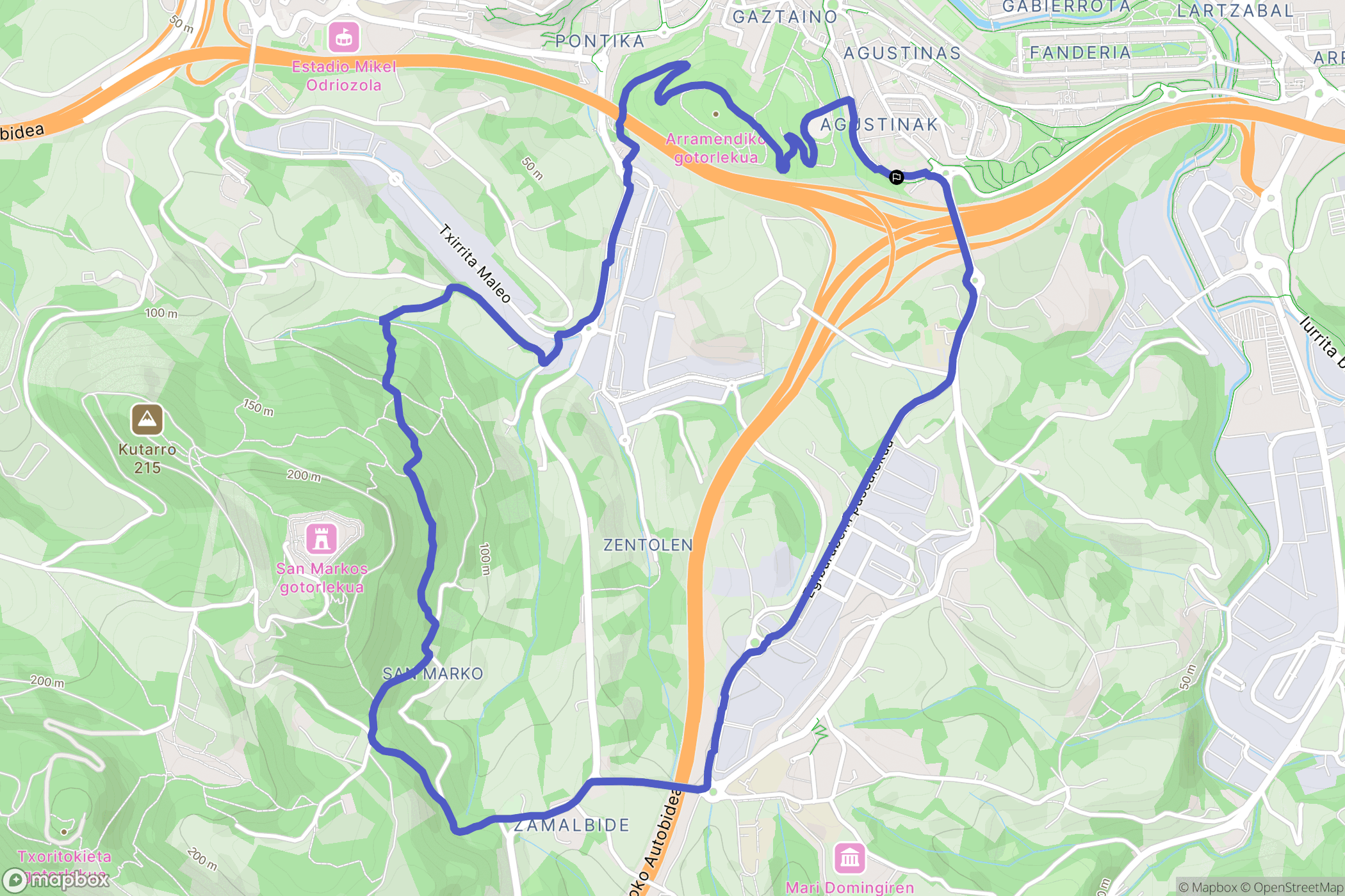 Errenteria : carte du parcours de randonnée - Spain