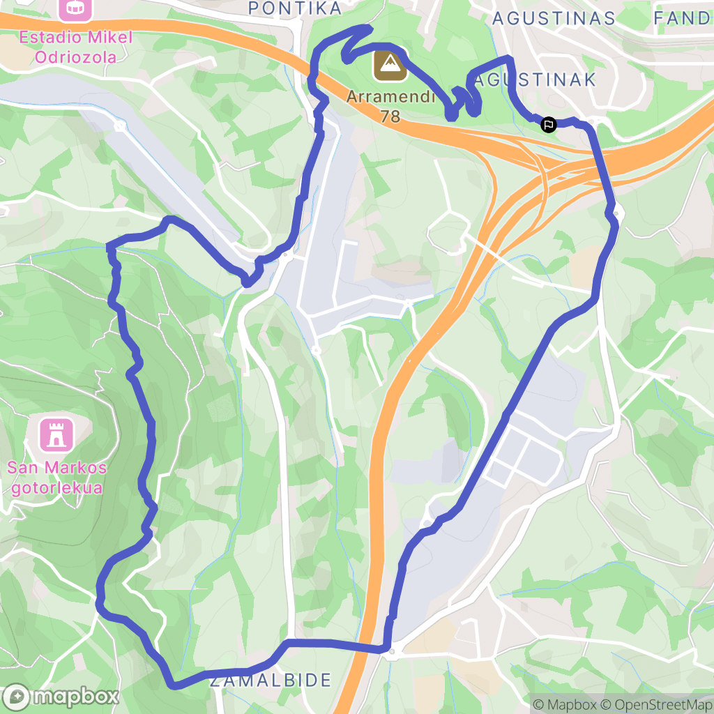Errenteria : carte du parcours de randonnée - Spain