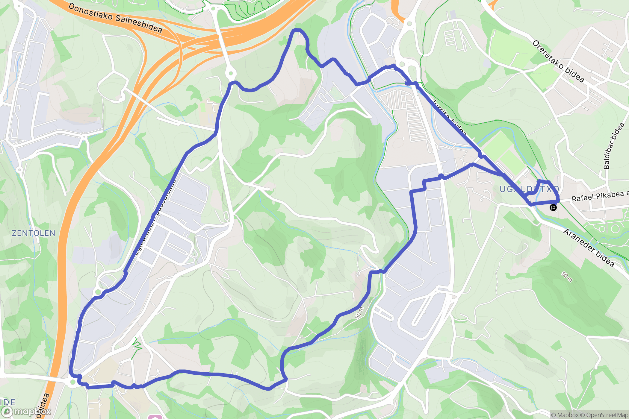 : carte du parcours de randonnée - Spain