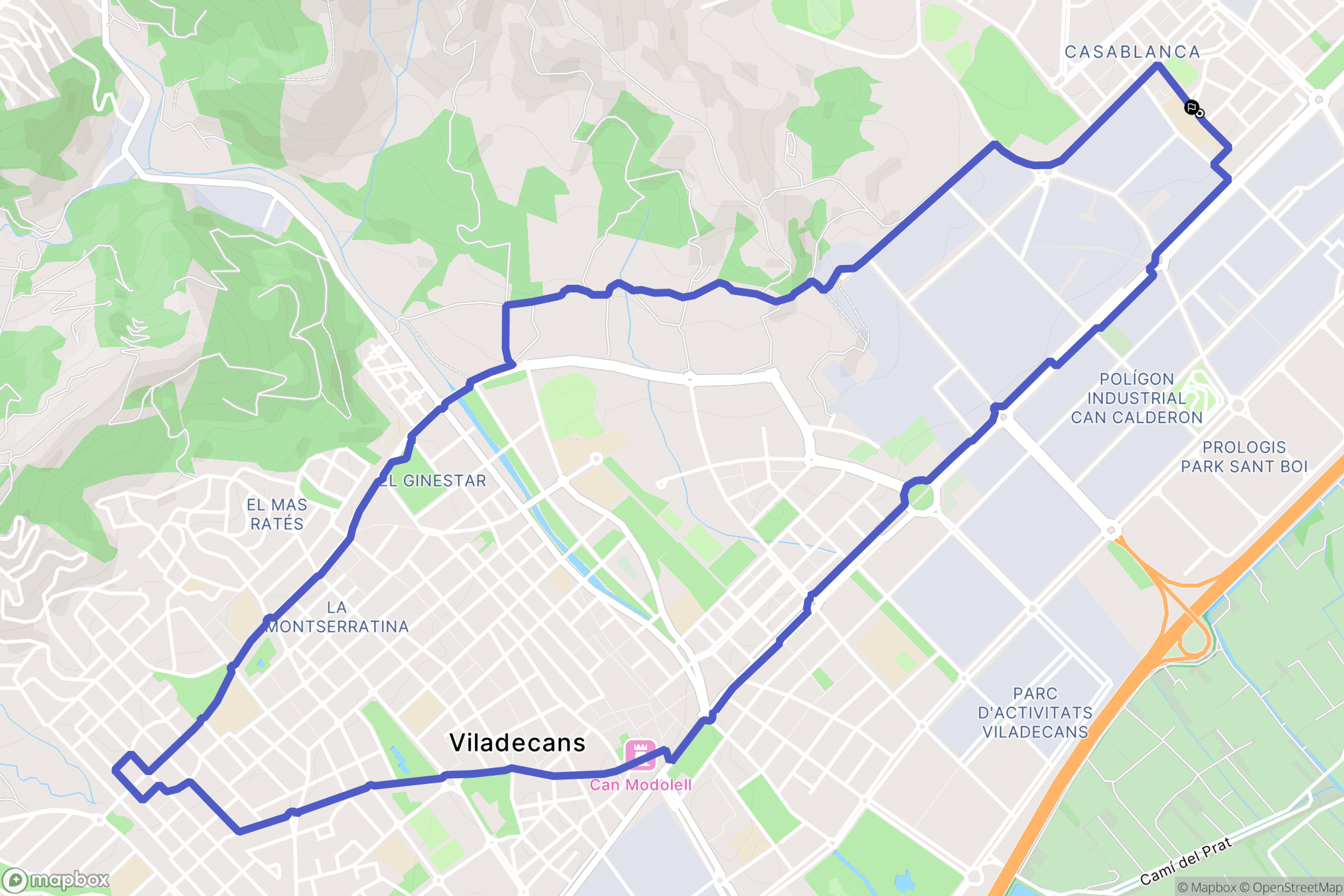 Sant Boi de Llobregat : carte du parcours de randonnée - Spain