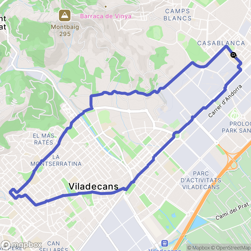 Sant Boi de Llobregat : carte du parcours de randonnée - Spain