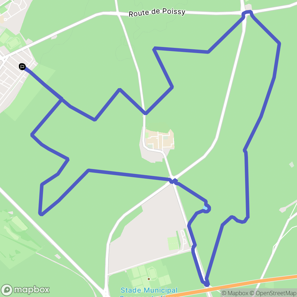 Poissy : carte du parcours de randonnée - France
