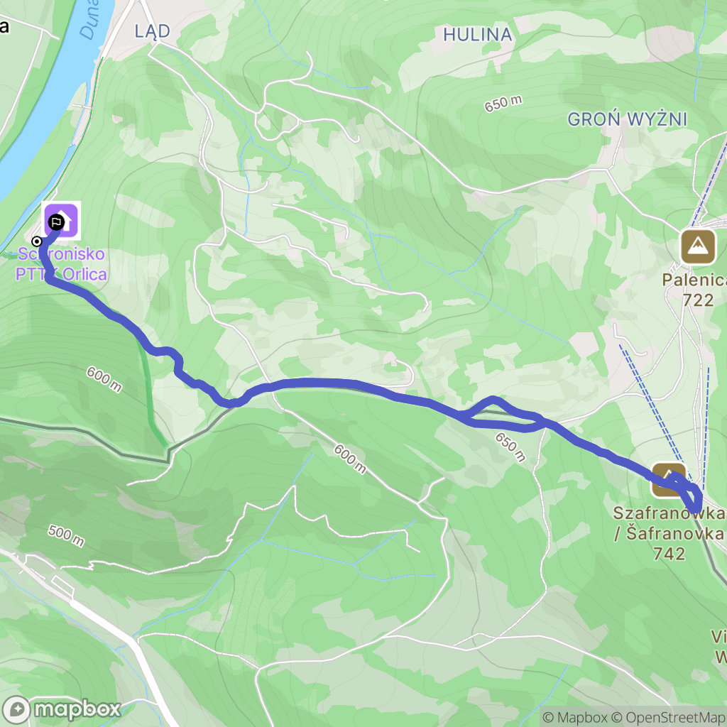 Szczawnica: mapa trasy - Poland