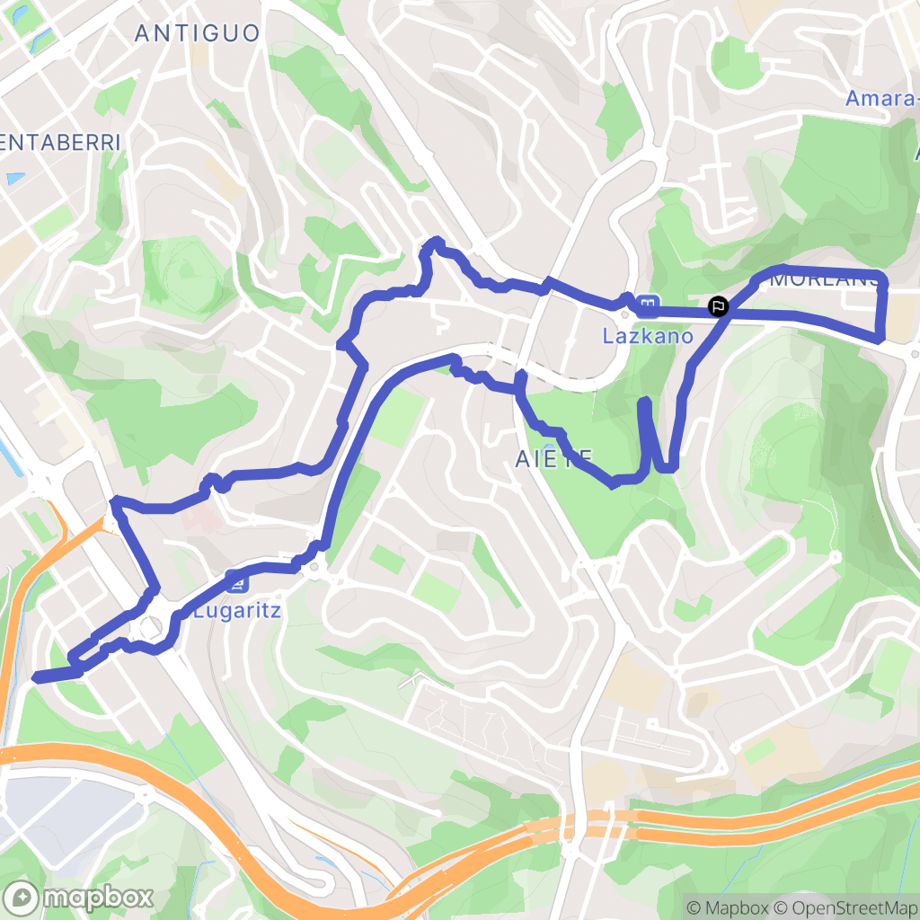 Donostia : carte du parcours de randonnée - Spain