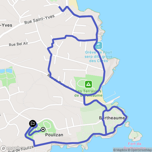Plougonvelin : carte du parcours de randonnée - France