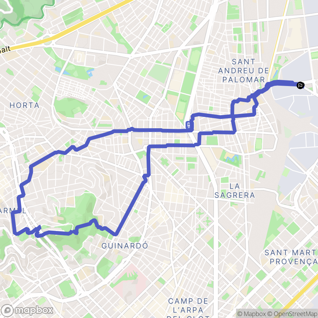 Barcelona : carte du parcours de randonnée - Spain
