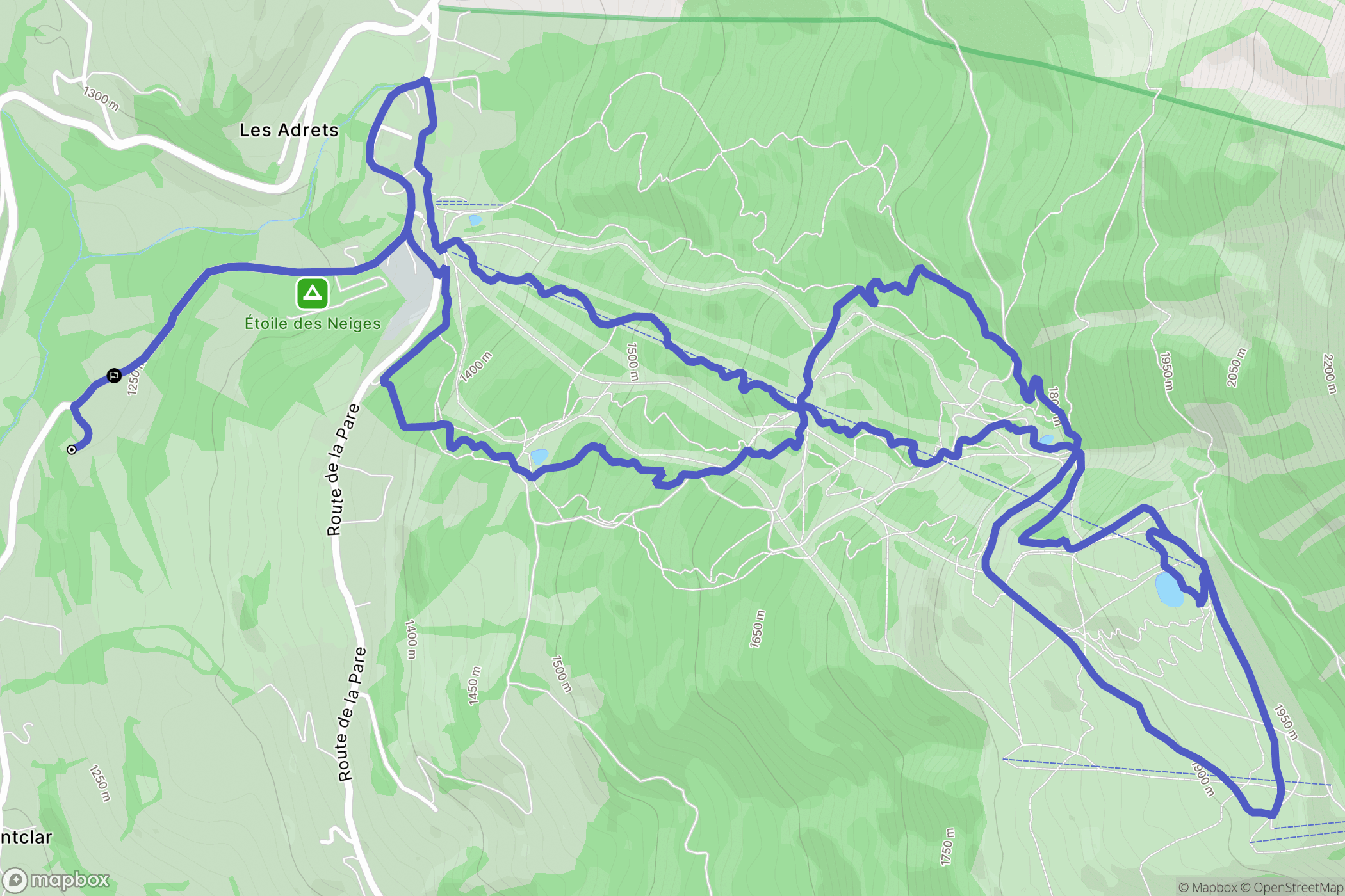 Montclar : carte du parcours de randonnée - France