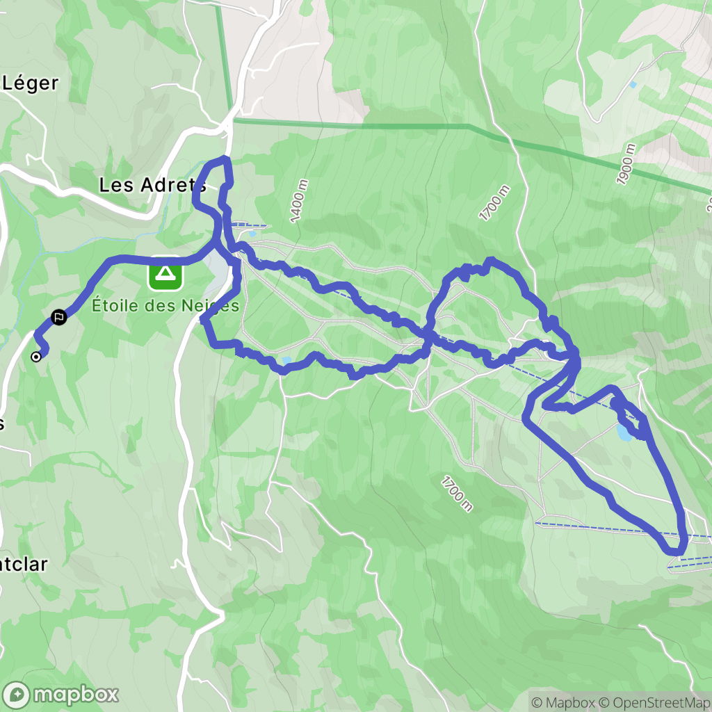 Montclar : carte du parcours de randonnée - France