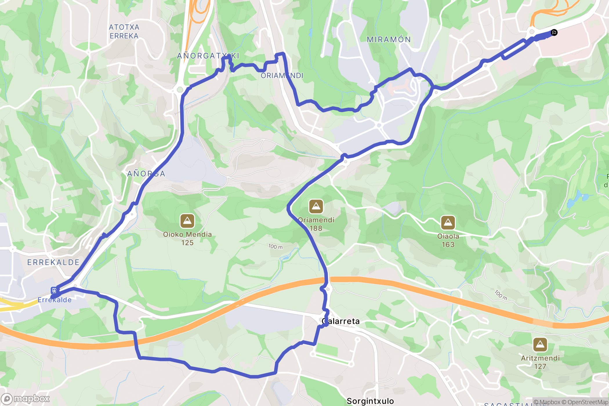 Donostia-San Sebastián : carte du parcours de randonnée - Spain