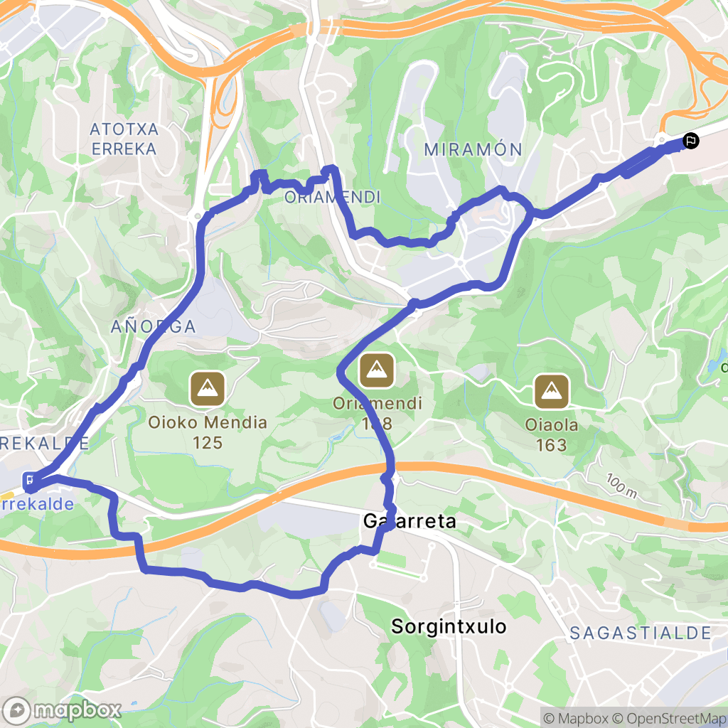 Donostia-San Sebastián : carte du parcours de randonnée - Spain
