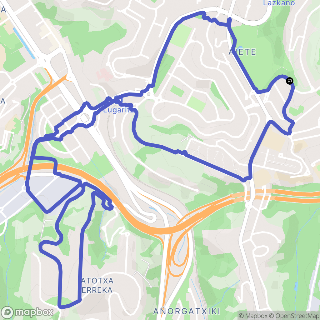 Donostia : carte du parcours de randonnée - Spain
