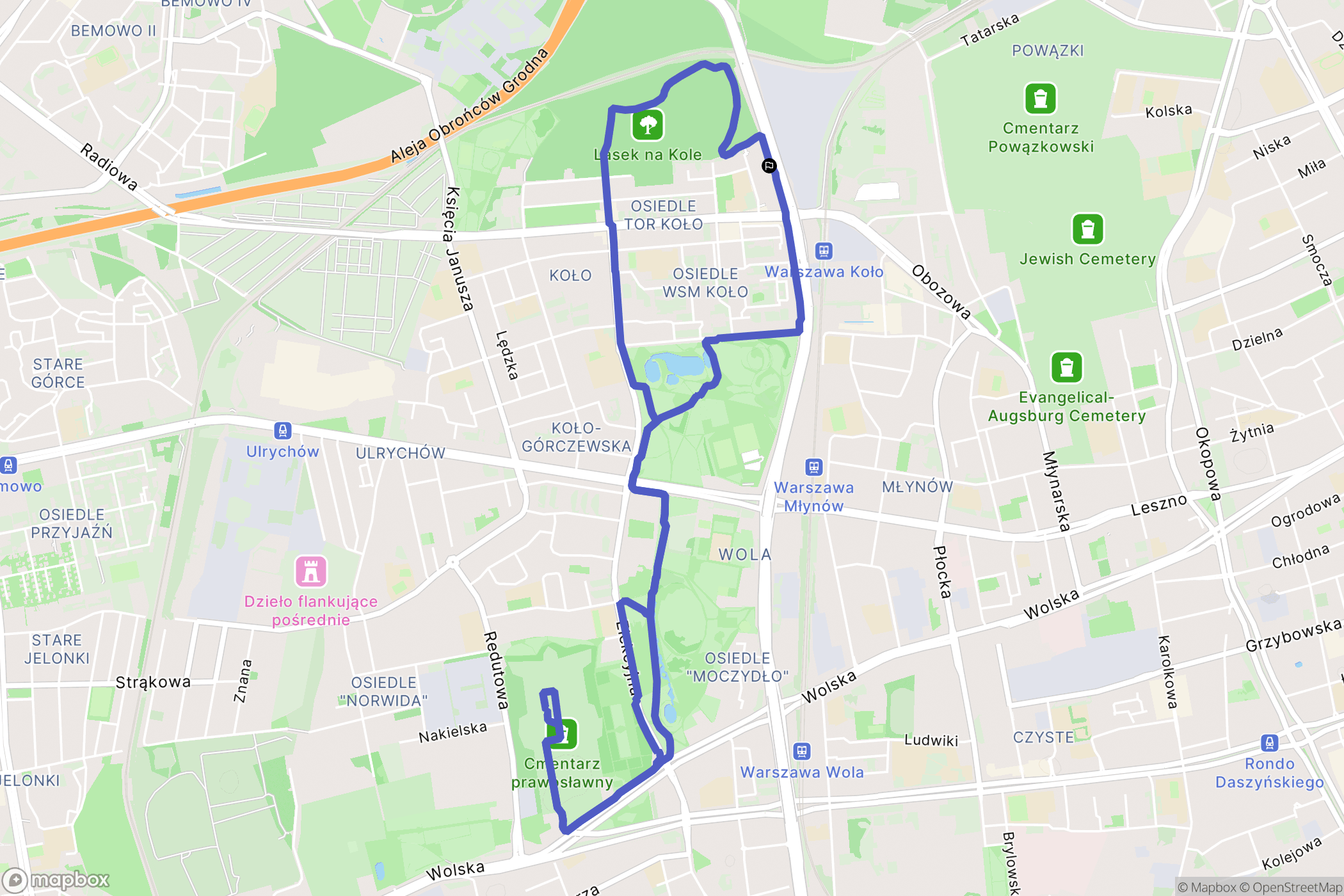 Warszawa: mapa trasy - Poland