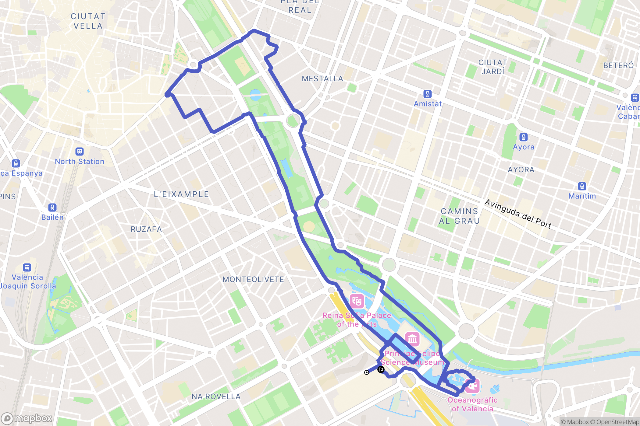 València : carte du parcours de randonnée - Spain