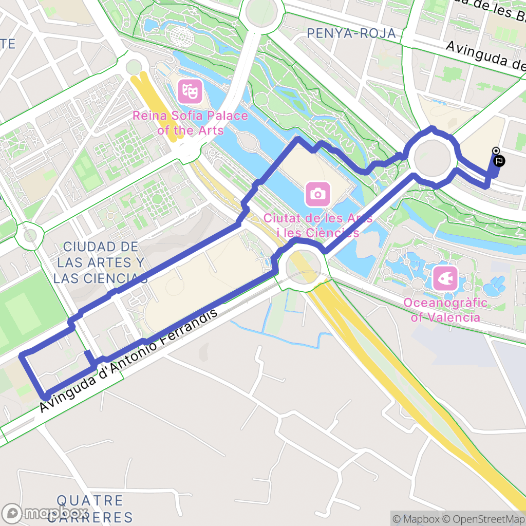 València : carte du parcours de randonnée - Spain