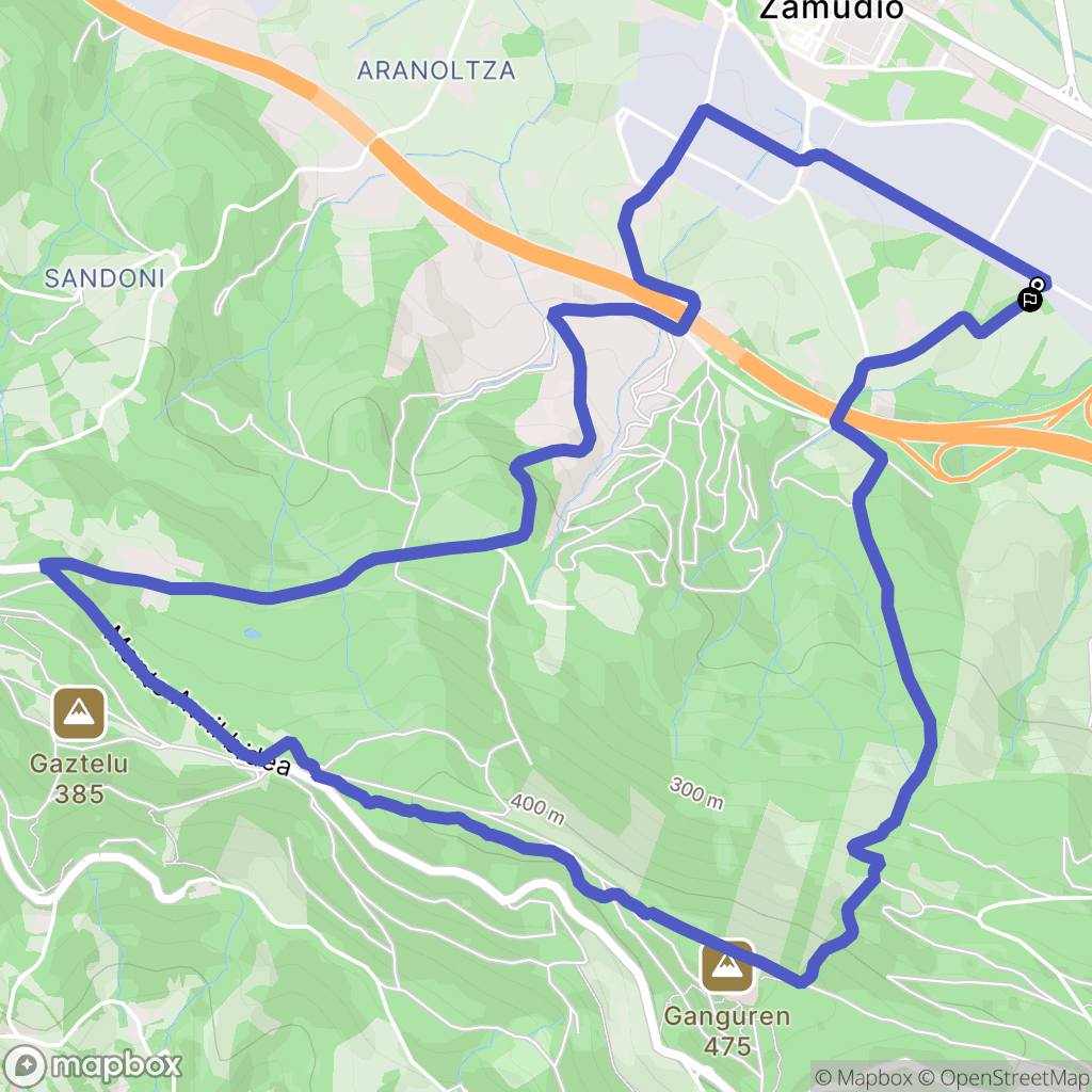Pinoa industrialdea : carte du parcours de randonnée - Spain