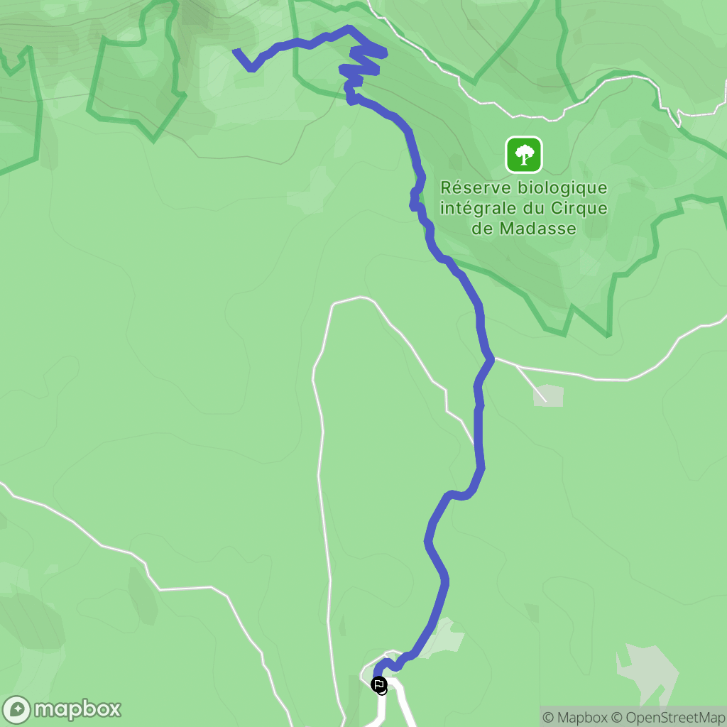 Veyreau : carte du parcours de randonnée - France