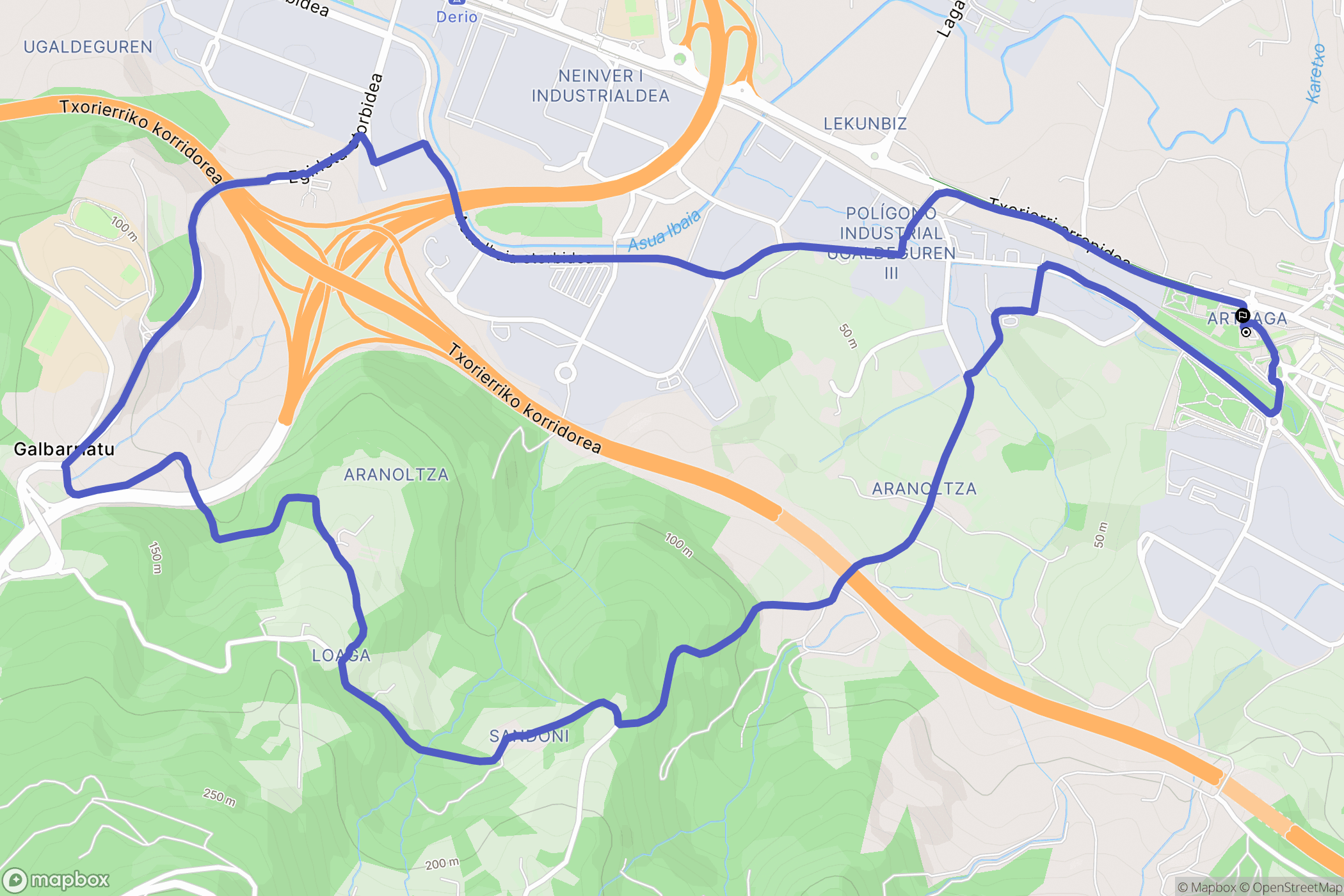 Arteaga-San Martín : carte du parcours de randonnée - Spain