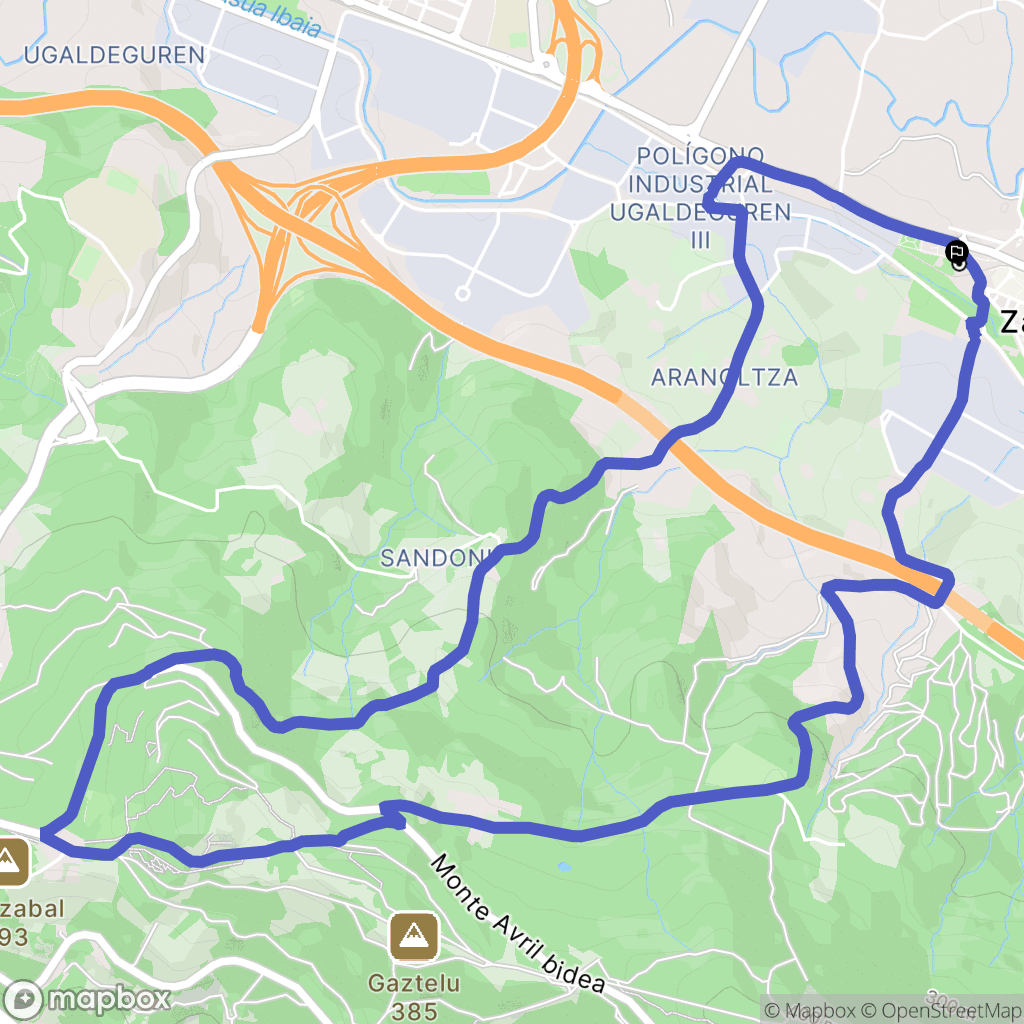 Arteaga-San Martín : carte du parcours de randonnée - Spain