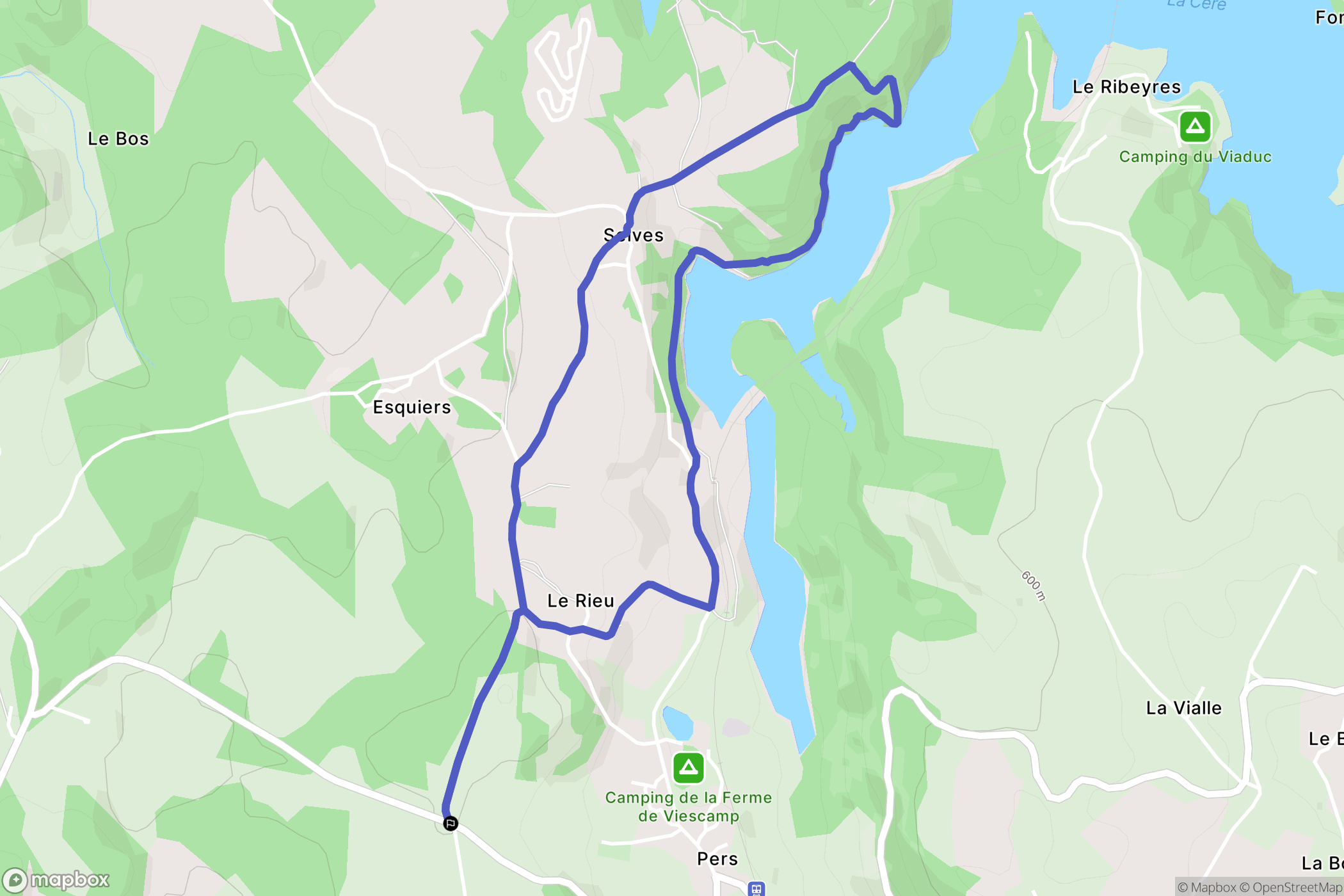 Le Rouget-Pers : carte du parcours de randonnée - France