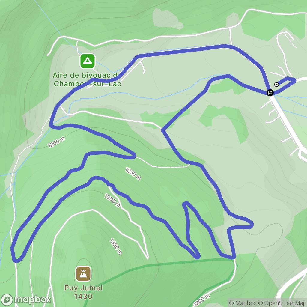 Chambon-sur-Lac : carte du parcours de randonnée - France