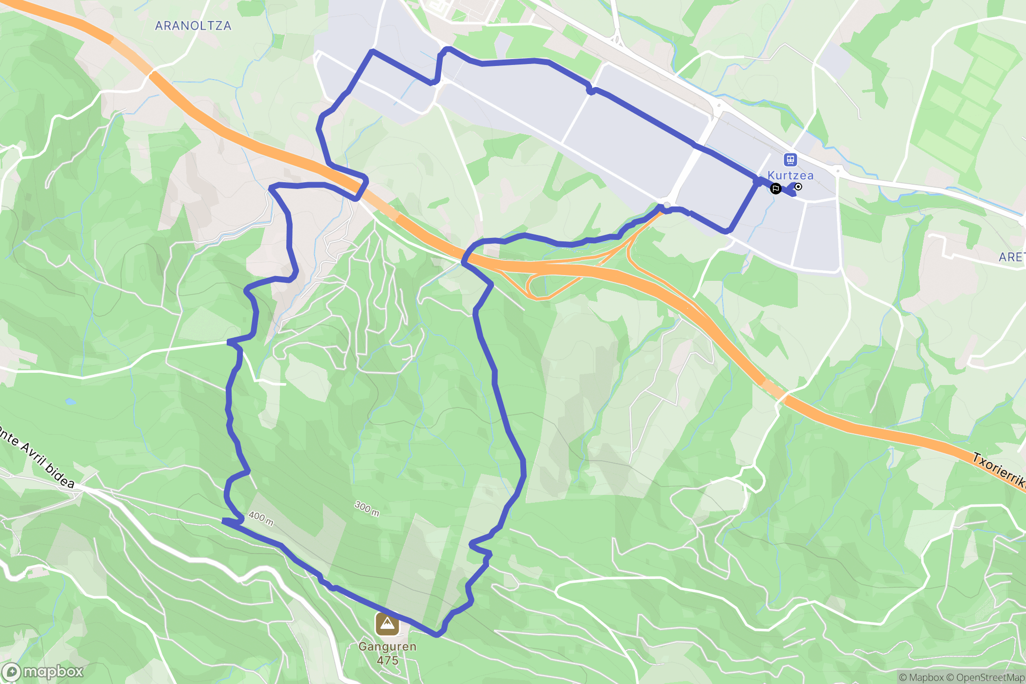 Lezama : carte du parcours de randonnée - Spain