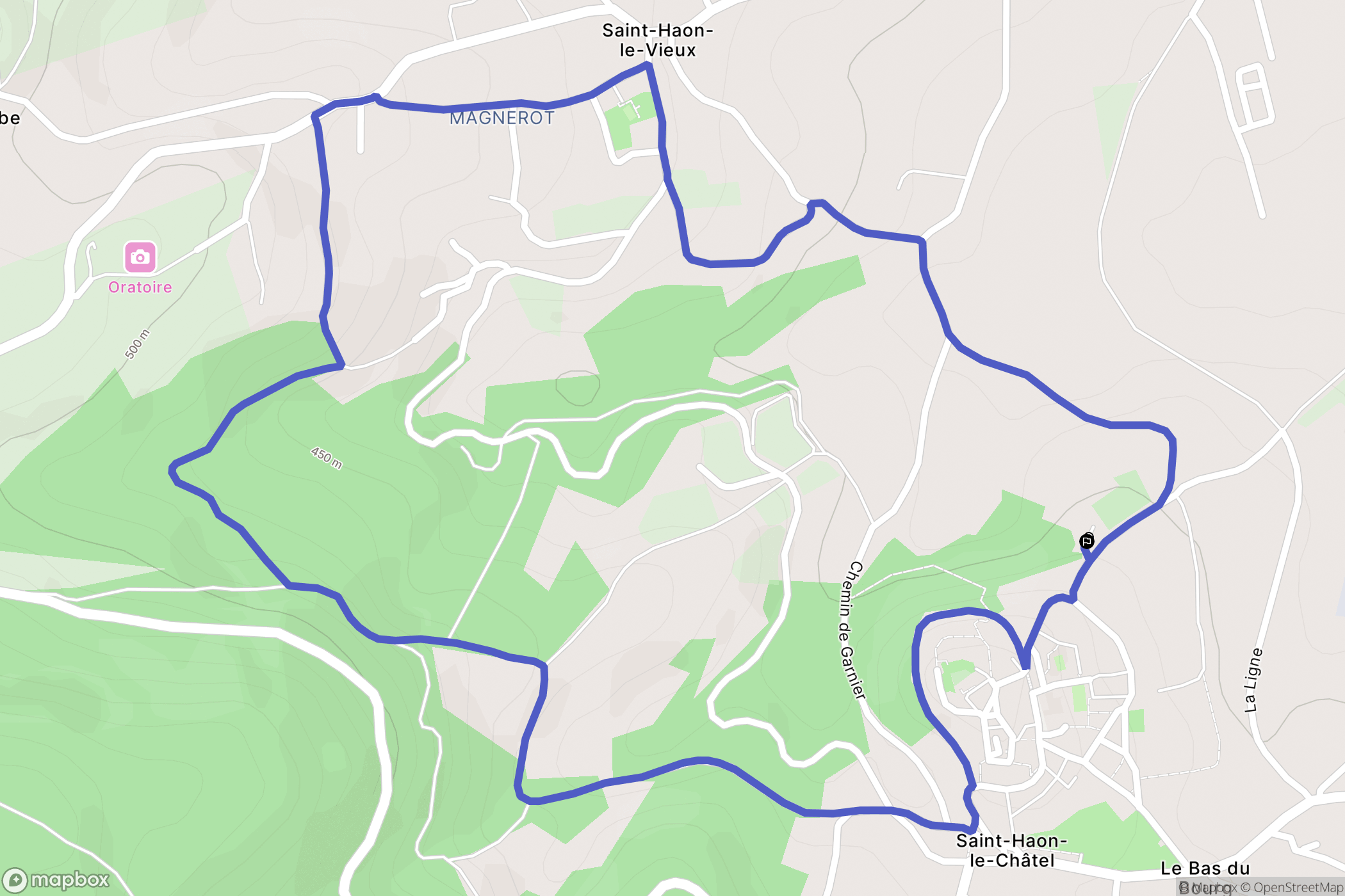 Saint-Haon-le-Châtel : carte du parcours de randonnée - France