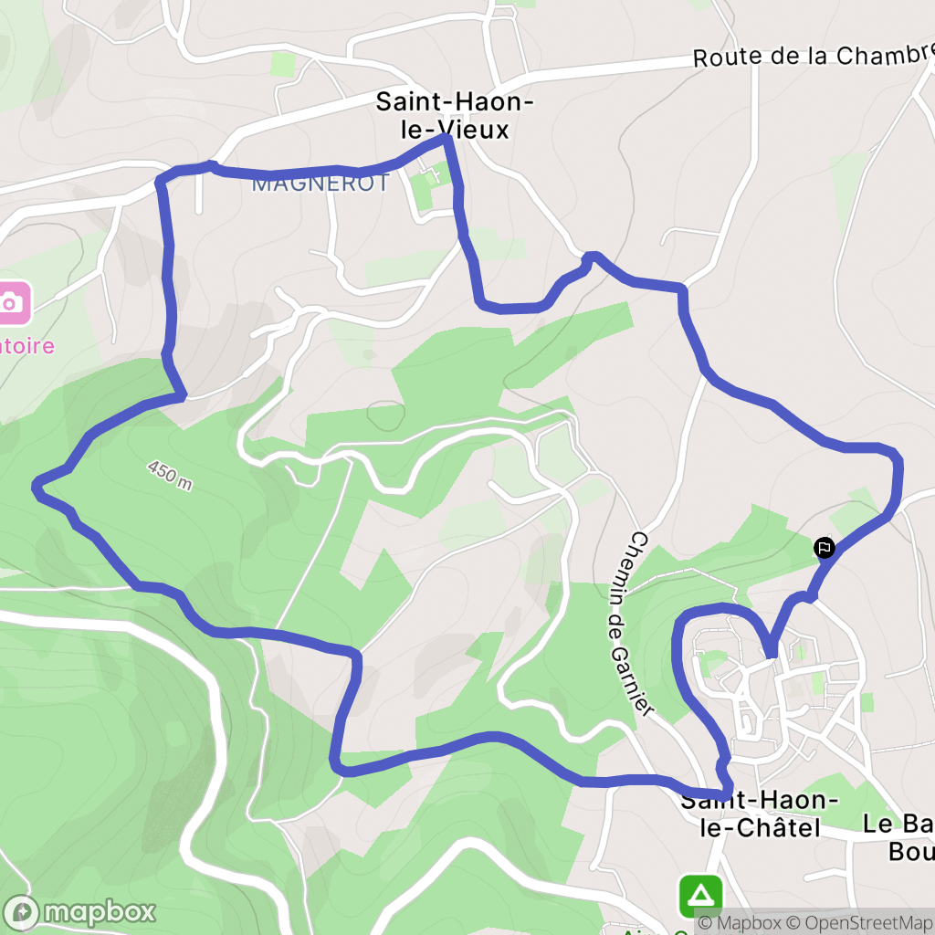 Saint-Haon-le-Châtel : carte du parcours de randonnée - France