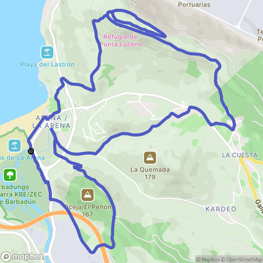 San Julián de Musques o Somorrostro : carte du parcours de randonnée - Spain